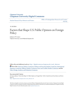 Factors that Shape US Public Opinion on Foreign Policy