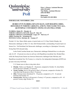Senate - Quinnipiac University Poll