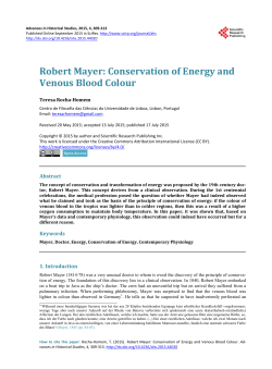Robert Mayer: Conservation of Energy and Venous Blood Colour