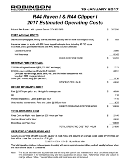 Raven I/Clipper I Operating Costs