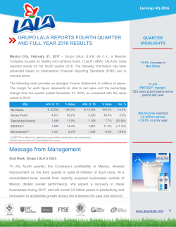 grupo lala earnings release for the 4q 2016