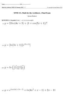 (i) y = 2Sec(4x + 3)+(1 + cos(5x + 1)) (ii) y = [ln(3x +