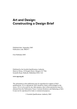 Art and Design: Constructing a Design Brief