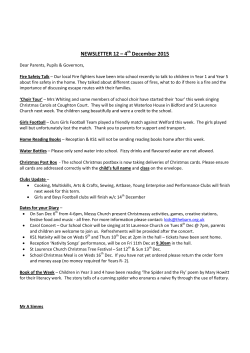 NEWSLETTER 12 &ndash; 4 December 2015