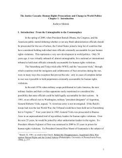 Human Rights Prosecutions - Christopher H. Browne Center for