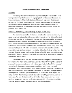 Enhancing Representative Government Summary The feeling of