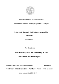 PDF (Intertextuality and Intratextuality in the Pessoan Epic
