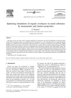 Sputtering simulations of organic overlayers on metal