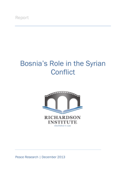 Bosnia`s Role in the Syrian Conflict