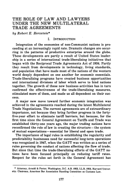 The Role of Law and Lawyers under the New Multilateral Trade
