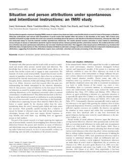 Situation and person attributions under