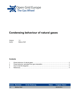 Condensing behaviour of natural gases