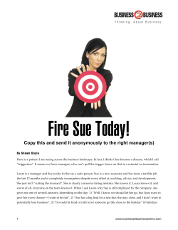 Fire Sue Today - Business2Business