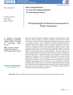 Pricing Strategies for Business Procurement in Public Universities