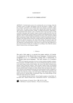 Locality in Correlatives - Web Hosting at UMass Amherst