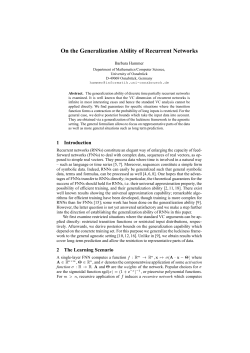 On the Generalization Ability of Recurrent Networks