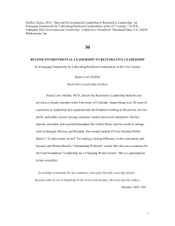 Steffen, Seana. 2012. &ldquo;Beyond Environmental Leadership to