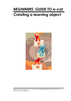 BEGINNERS` GUIDE TO e-cat Creating a learning object