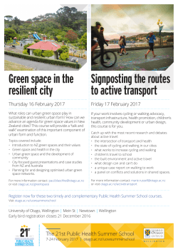Green space in the resilient city Signposting the routes to active