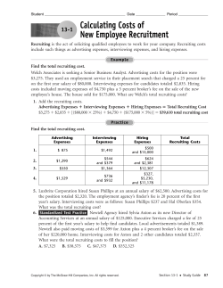 Calculating Costs of New Employee Recruitment