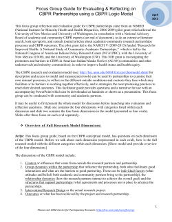 Focus Group Guide - Community Campus Partnerships for Health