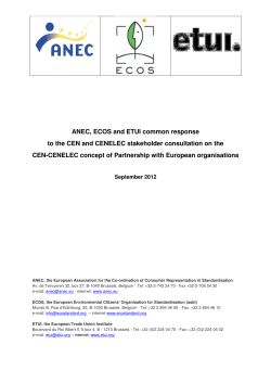 ANEC, ECOS and ETUI common response to the CEN and