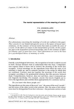 The mental representation of the meaning of words