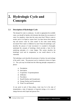 2. Hydrologic Cycle and Concepts