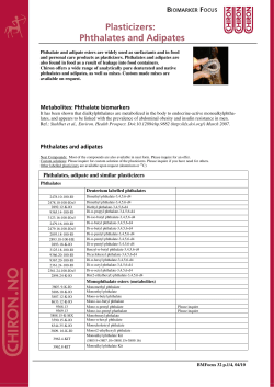 Plasticizers: Phthalates and Adipates