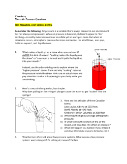 Extra Atmospheric Pressure Problems