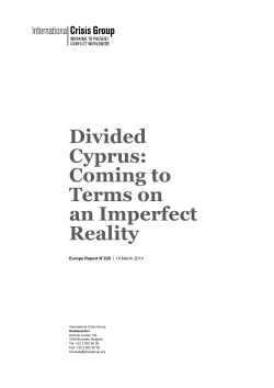 Divided Cyprus: Coming to Terms on an Imperfect Reality