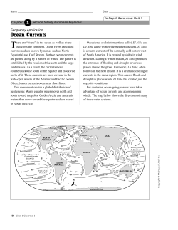 ocean currents Worksheet