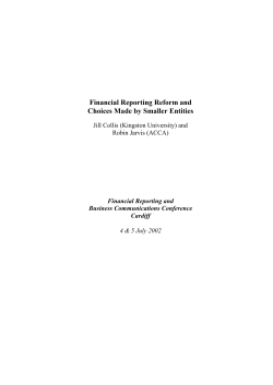 Financial reporting reform and choices made by smaller entities