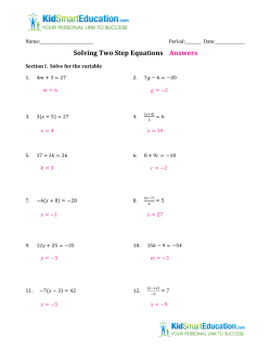 Solving Two Step Equations Answers