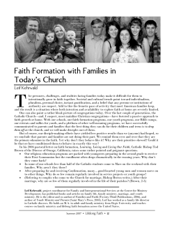 Faith Formation with Families in Today`s Church