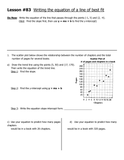 Lesson #83 Writing the equation of a line of best fit - Math