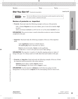 Review of preterite vs. imperfect