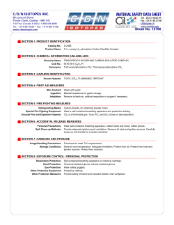 MATERIAL SAFETY DATA SHEET