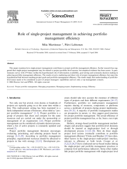 Role of single-project management in achieving portfolio
