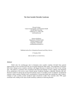 The State Socialist Mortality Syndrome