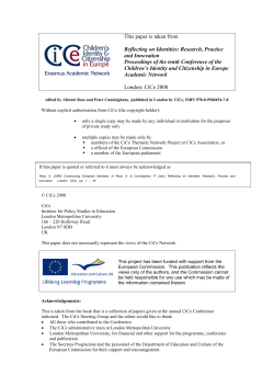 This paper is taken from Reflecting on Identities: Research, Practice