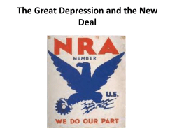 Ch. 33 Notes: The Great Depression and the New Deal