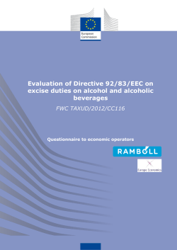 Evaluation of Directive 92/83/EEC on excise duties on alcohol and