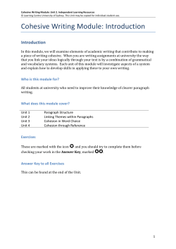Cohesive Writing Module: Introduction