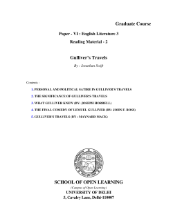 Graduate Course Gulliver`s Travels SCHOOL OF OPEN LEARNING