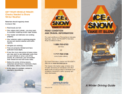 A Winter Driving Guide - Philadelphia Streets Department
