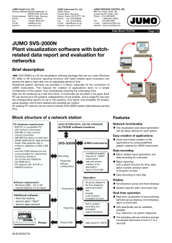 JUMO SVS-2000N Plant visualization software with batch