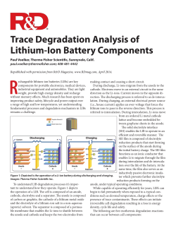Trace Degradation Analysis of Lithium