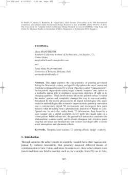 TEMPERA 1. Introduction Through centuries the