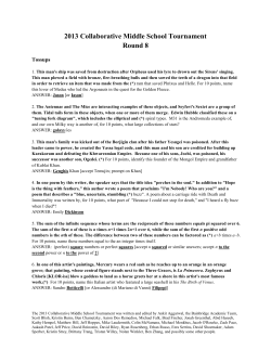 2013 CMST - Round 8 - Middle School Quizbowl Packet Archive